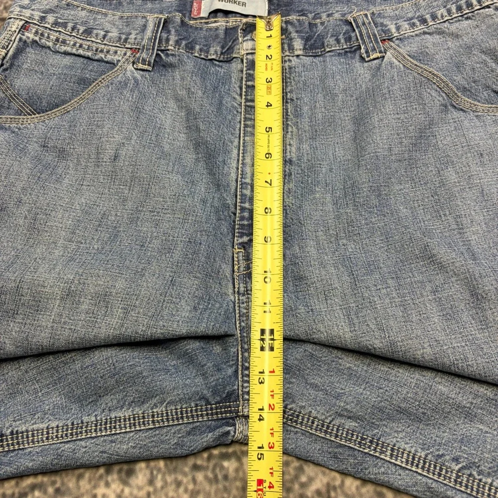 Levi's Worker Shorts Denim Mens 38 Blue Long Baggy Workwear Skater Jorts VTG Y2K